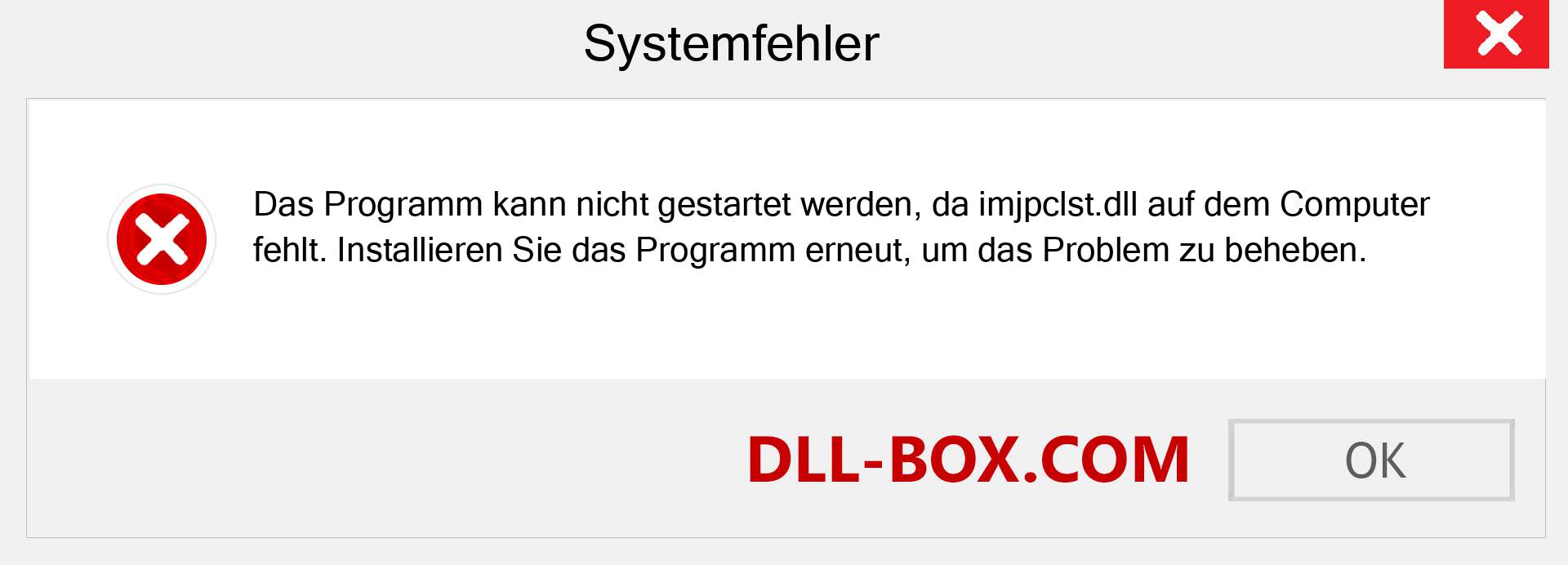 imjpclst.dll-Datei fehlt?. Download für Windows 7, 8, 10 - Fix imjpclst dll Missing Error unter Windows, Fotos, Bildern